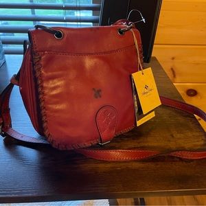 Brand new never used Patricia Nash red Italian leather Crossbody satchel bag